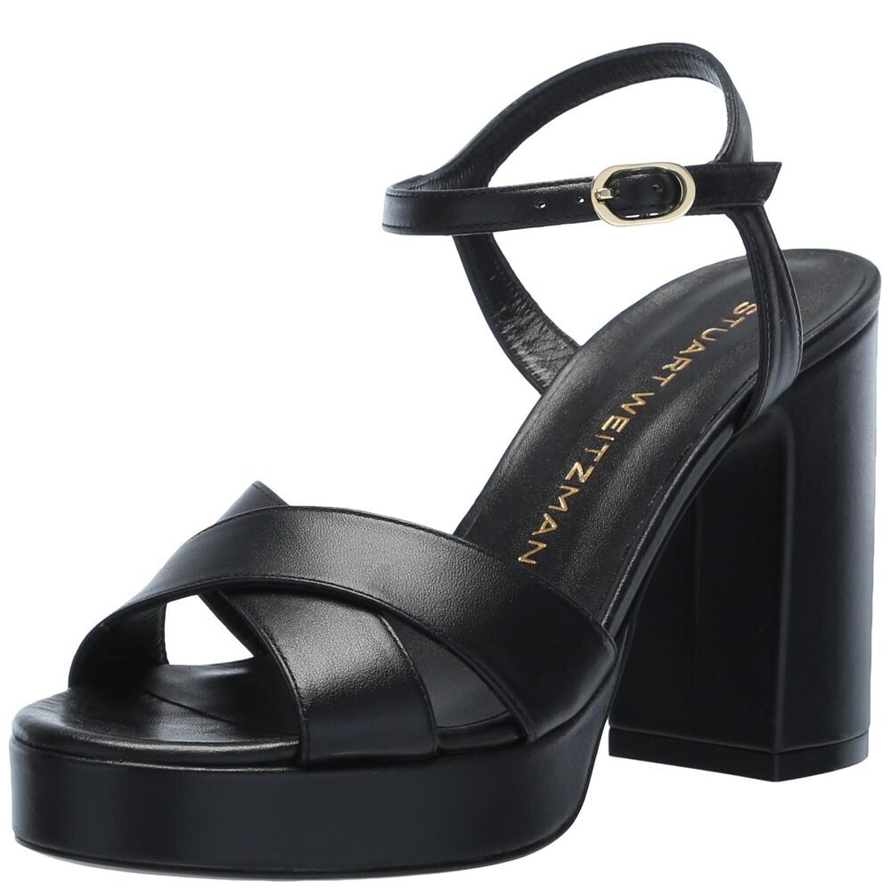 Stuart Weitzman Women Dayna Platform Sandal Black 8.5 M New with Box